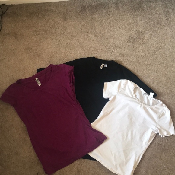 Divided Tops - 3 shirt lot bundle black, pink, white